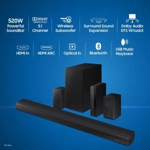 Elevate Your Audio Experience with the Samsung Soundbar (HW-B67E/XL) 5.1 Channel